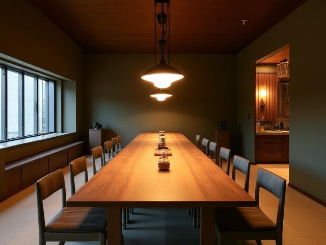 青山にある伝統と現代が融合した和モダンなダイニングスペース