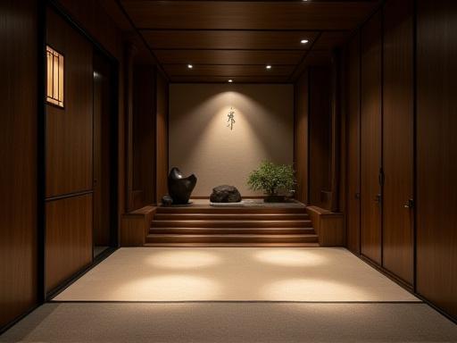 伝統的な日本旅館のエントランスホール